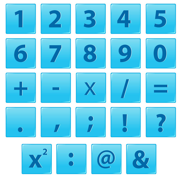 Set of number and math symbol illustration - Vector, Image