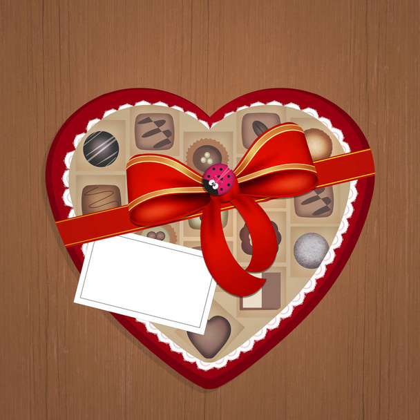 box of chocolates in the shape of a heart for Valentine's Day - Photo, Image