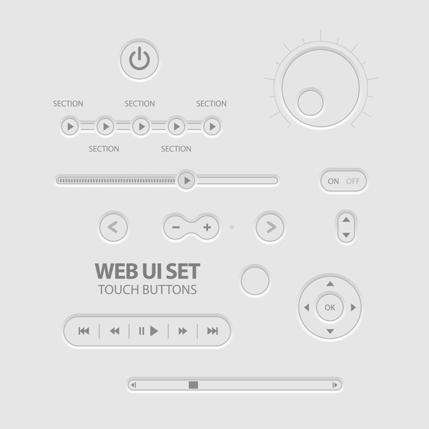 Light Web UI Elements Design Gray. - Vector, Imagen