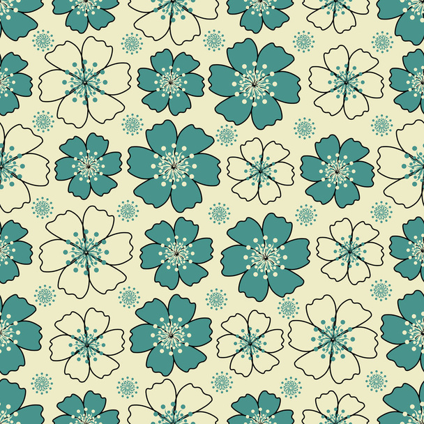 Seamless pattern with a floral pattern. - Vettoriali, immagini