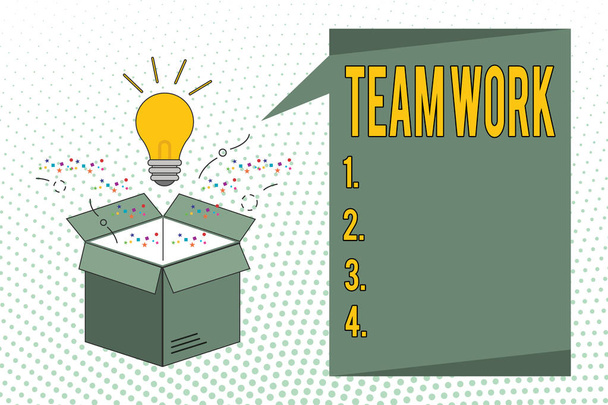 Schreibnotiz, die Teamarbeit zeigt. Business-Foto zeigt die gemeinsame Aktion einer Arbeitsgruppe Zusammenarbeit - Foto, Bild