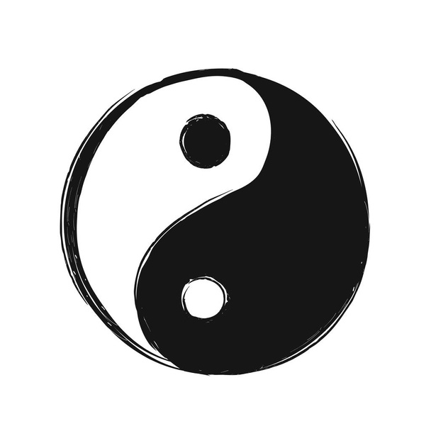 Yin Yang dessiné à la main symbole. Vecteur
  - Vecteur, image