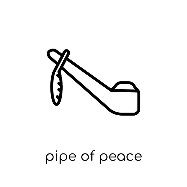 Pfeife des Friedens. trendige moderne flache lineare Vektorröhre des Friedensikons auf weißem Hintergrund aus der Dünnlinienkultursammlung, Umrissvektorillustration - Vektor, Bild