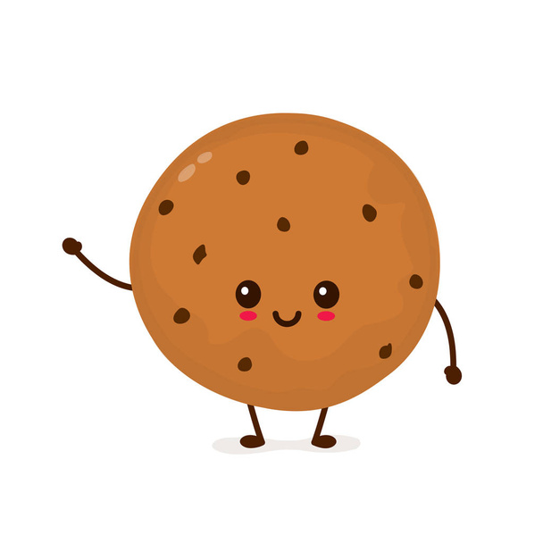 Cute happy smiling chocolate chip  - Vector, Image