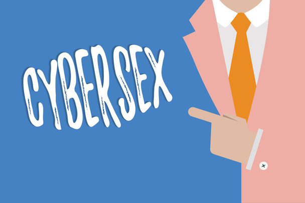 Käsiala tekstiä kirjallisesti Cybersex. Käsite, joka tarkoittaa seksuaalista kiihottumista tietotekniikan avulla käyttämällä vr-laitteita
 - Valokuva, kuva