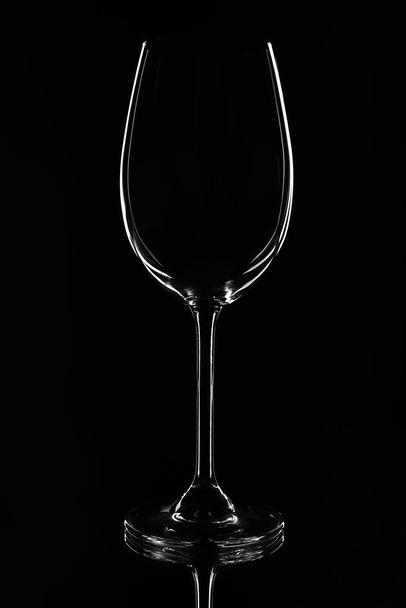 glass for wine on a black background - Photo, image