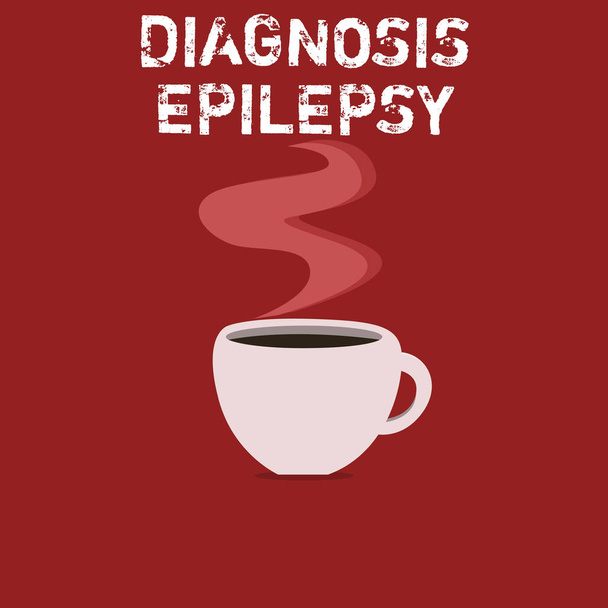 Textzeichen mit der Diagnose Epilepsie. konzeptionelle Fotostörung, bei der die Gehirnaktivität anormal wird - Foto, Bild