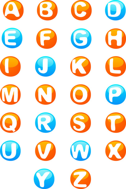 Cute colored 3d alphabet - Vektor, kép