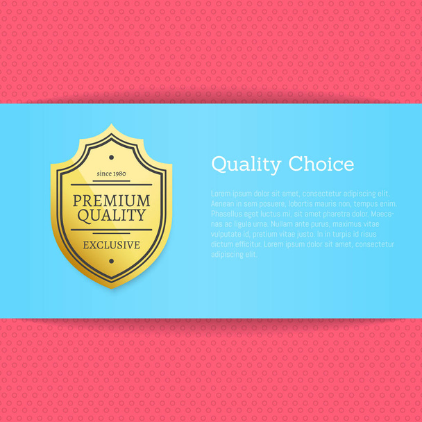Quality Choice Golden Label Vector Illustration - Vettoriali, immagini