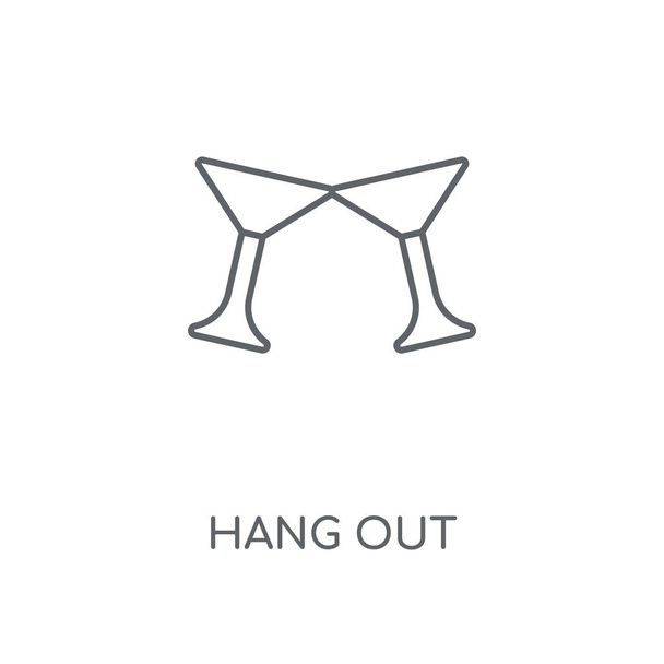 Hang out linear icon. Hang out concept stroke symbol design. Thin graphic elements vector illustration, outline pattern on a white background, eps 10. - Vector, Image