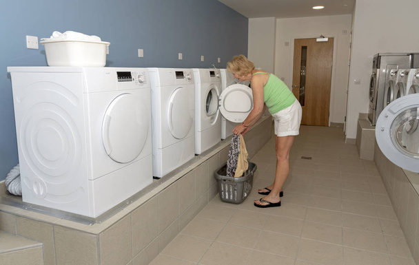 Zařízení WOMA pomocí sušicí stroje v prádelna. - Fotografie, Obrázek