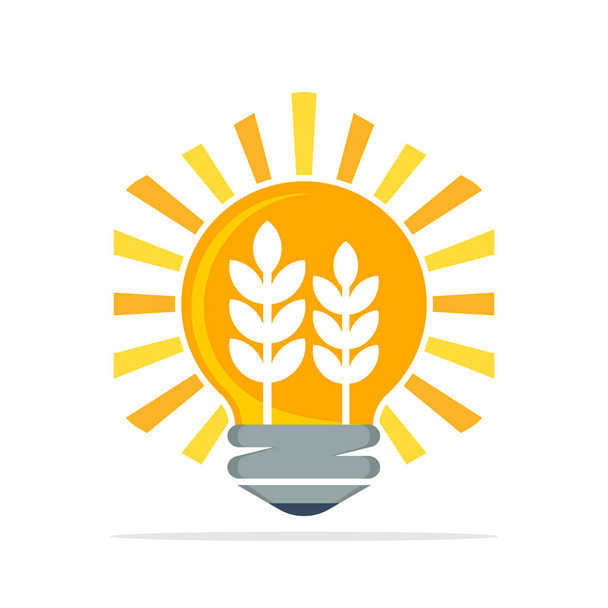 Illustration des Vektor-Symbols mit dem Konzept der Innovation & Kreativität in der Entwicklung des landwirtschaftlichen Geschäfts - Vektor, Bild