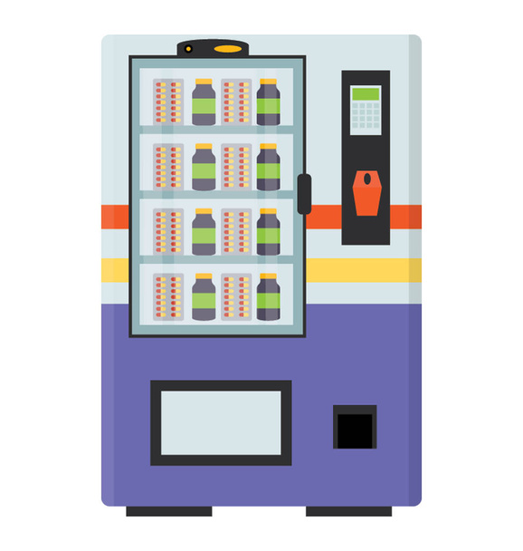 A vending machine containing pills in an emergency, medicine vending  - Vettoriali, immagini