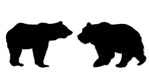 Silhouette vettoriale dell'orso su sfondo bianco
. - Vettoriali, immagini