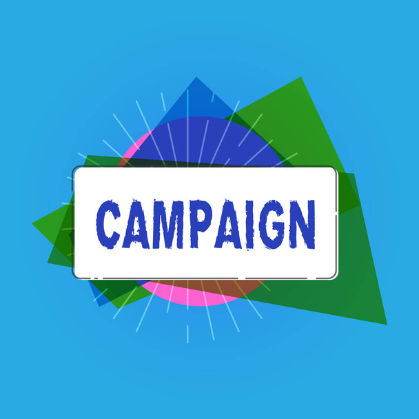 Escribiendo nota mostrando Campaña. Foto de negocios mostrando curso de acción organizado para promover y vender el servicio de productos
 - Foto, Imagen