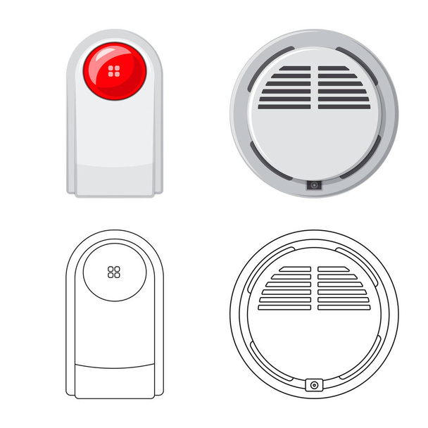 Vector design of office and house icon. Collection of office and system stock vector illustration. - ベクター画像