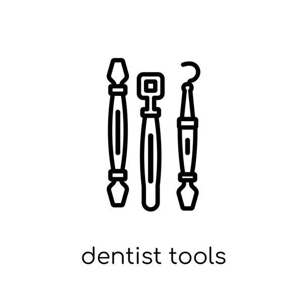 Icona strumenti dentisti. Trendy modern flat linear vector Icona degli strumenti dentisti su sfondo bianco dalla linea sottile Collezione dentista, illustrazione vettoriale di contorno modificabile
 - Vettoriali, immagini