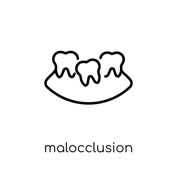Ikona malocclusion. Trendy moderní ploché Lineární vektorové Malocclusion ikona na bílém pozadí z tenké linie zubař kolekce, upravit obrys tahu vektorové ilustrace - Vektor, obrázek