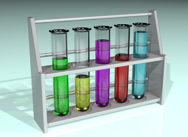 Rack of test tubes - Photo, Image