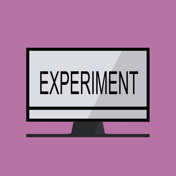 Κείμενο πινακίδα που δείχνει το πείραμα. Εννοιολογική φωτογραφία επιστημονική διαδικασία κάνει υπόθεση δοκιμή εντοπισμού αποδεικνύουν - Φωτογραφία, εικόνα