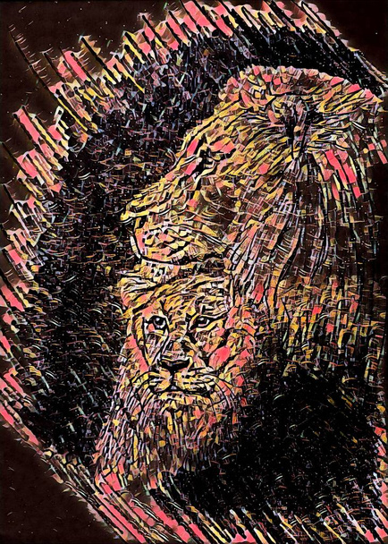 Лев и львица вместе
 - Фото, изображение