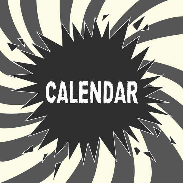 Концептуальный почерк, показывающий календарь. Страницы, показывающие дни недели месяцев определенного года Напоминание
 - Фото, изображение