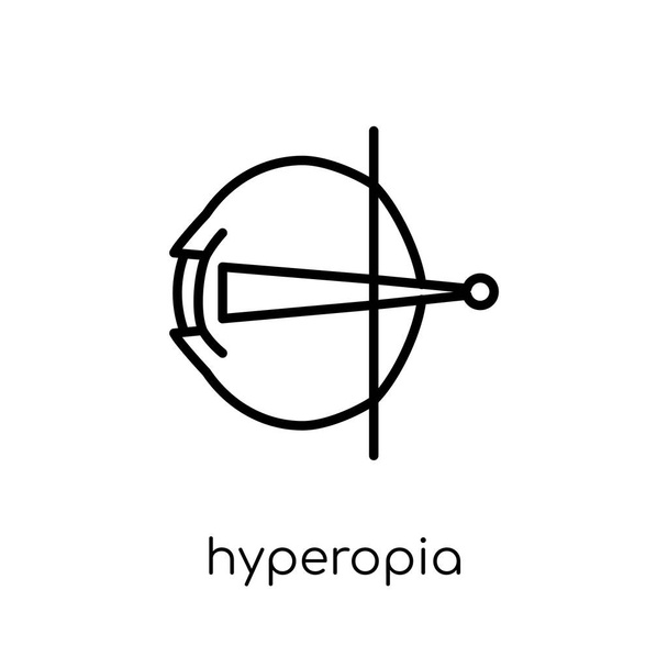 Значок Гиперопии. Модный современный плоский линейный вектор Значок Гиперопии на белом фоне из коллекции тонких линий Болезни, редактируемая векторная иллюстрация контуров
 - Вектор,изображение