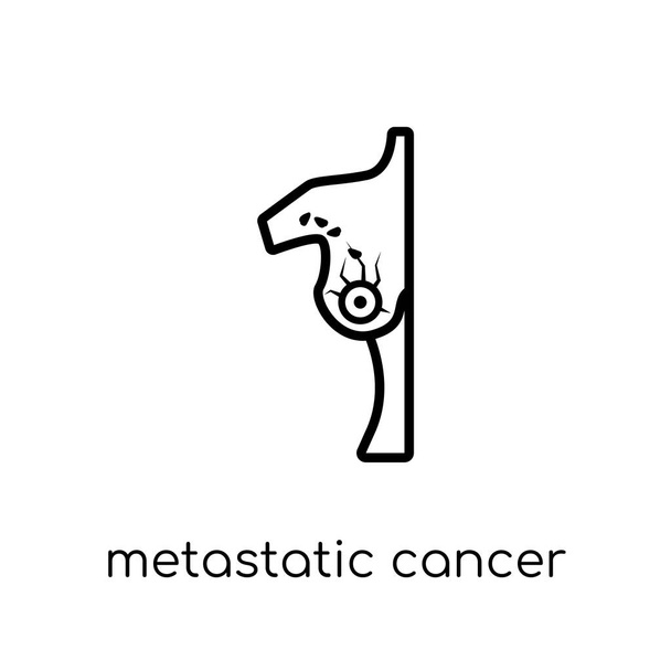 Icono del cáncer metastásico. Moderno vector lineal plano de moda Icono de cáncer metastásico sobre fondo blanco de la línea delgada Colección de enfermedades, ilustración de vector de trazo de contorno editable
 - Vector, Imagen