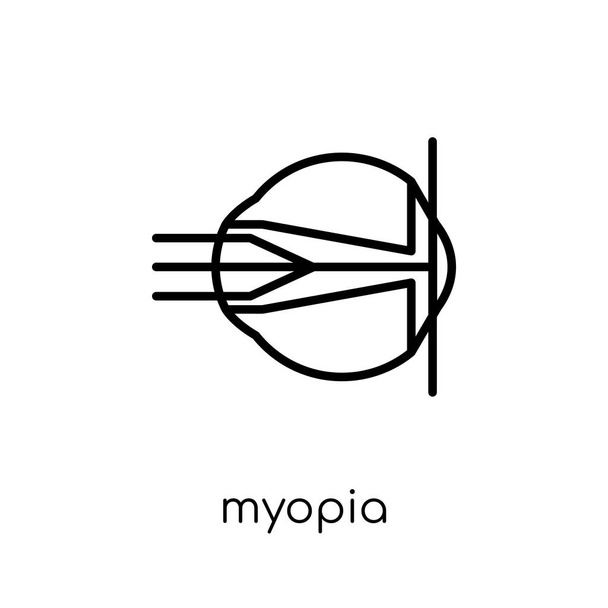 Icona della miopia. Trendy moderno vettore lineare piatto Icona della miopia su sfondo bianco dalla linea sottile Raccolta di malattie, illustrazione del vettore traccia contorno modificabile
 - Vettoriali, immagini