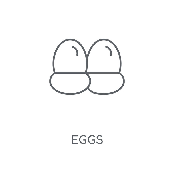 卵線形アイコン。卵概念ストローク シンボル デザイン。薄いグラフィック要素ベクトル イラスト、白い背景、eps 10 の概要パターン. - ベクター画像