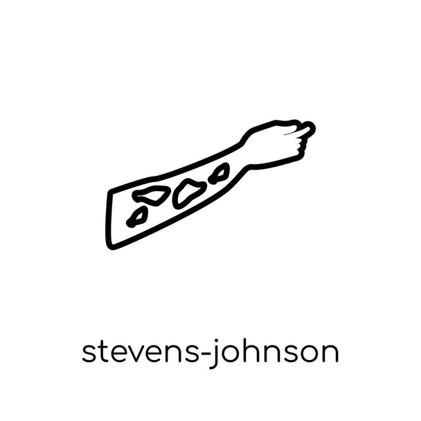 Icono del síndrome de Stevens-Johnson. Moderno vector lineal plano moderno icono del síndrome de Stevens-Johnson sobre fondo blanco de la línea delgada Colección de enfermedades, ilustración de vector de trazo de contorno editable
 - Vector, imagen