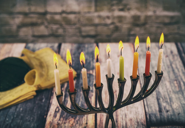 Jewish Holiday symbol Star of David Hanukkah menorah Hanukkah, the Jewish Festival of Lights - Foto, Imagem