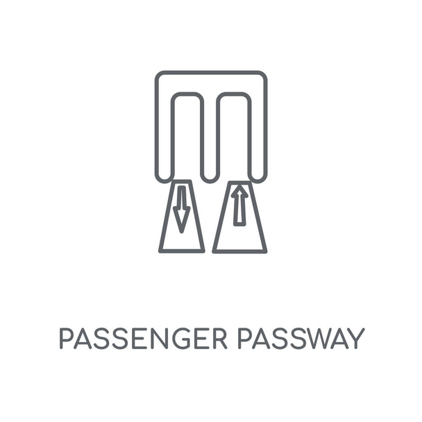 Matkustajapassi lineaarinen kuvake. Matkustaja Passway käsite aivohalvaus symboli suunnittelu. Ohut graafinen elementti vektori kuva, ääriviivat valkoisella pohjalla, eps 10
. - Vektori, kuva