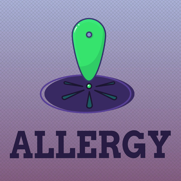 Texte écrit Allergie. Concept d'entreprise pour Hypersensibilité du système immunitaire à une substance particulière
 - Photo, image