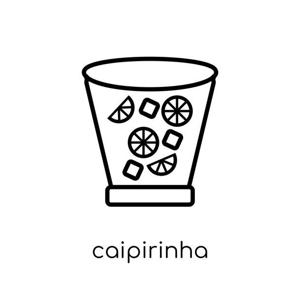 Caipirinha simgesi. Modaya uygun modern düz doğrusal vektör caipirinha simgesi ince çizgi içecekler Collection, Anahat vektör çizim beyaz arka plan üzerinde - Vektör, Görsel