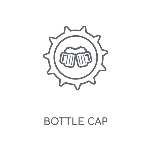 Bottle cap linear icon. Bottle cap concept stroke symbol design. Thin graphic elements vector illustration, outline pattern on a white background, eps 10. - Vector, Image