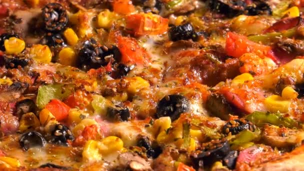 Delicious Italian Food Pizza - Footage, Video