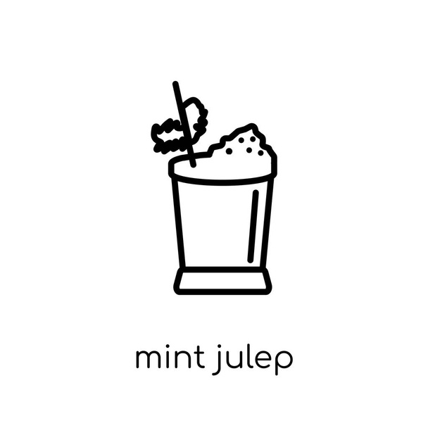 mint julep icon. Trendy modern flat linear vector mint julep icon on white background from thin line Drinks collection, outline vector illustration - Vector, Image