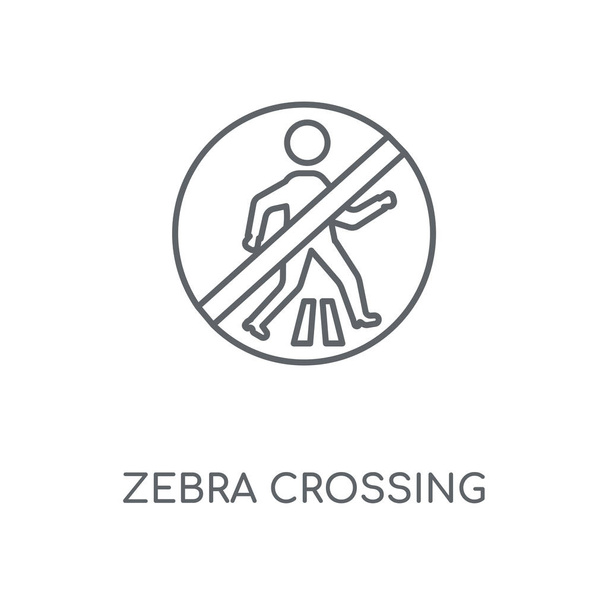 Zebra crossing linear icon. Zebra crossing concept stroke symbol design. Thin graphic elements vector illustration, outline pattern on a white background, eps 10. - Vector, Image