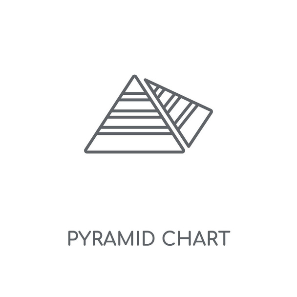 Icono lineal gráfico piramidal. Diseño de símbolo de trazo de concepto de carta piramidal. Elementos gráficos delgados ilustración vectorial, patrón de contorno sobre un fondo blanco, eps 10
. - Vector, Imagen