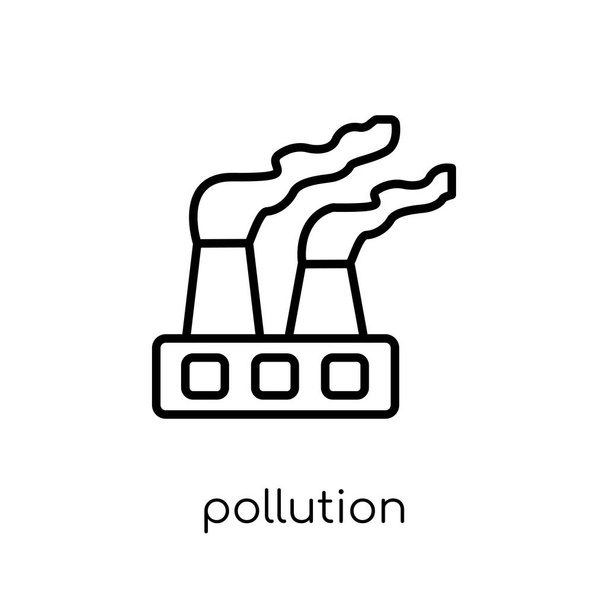 Umweltverschmutzung. trendige moderne flache lineare Vektorverschmutzung Symbol auf weißem Hintergrund aus dünnen Linie Ökologie Sammlung, Umriss Vektor Illustration - Vektor, Bild