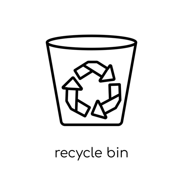 recycle bin icon. Trendy modern flat linear vector recycle bin icon on white background from thin line Ecology collection, outline vector illustration - Vector, Image