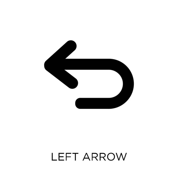 Left arrow icon. Left arrow symbol design from Web navigation collection. Simple element vector illustration on white background. - Vektor, Bild