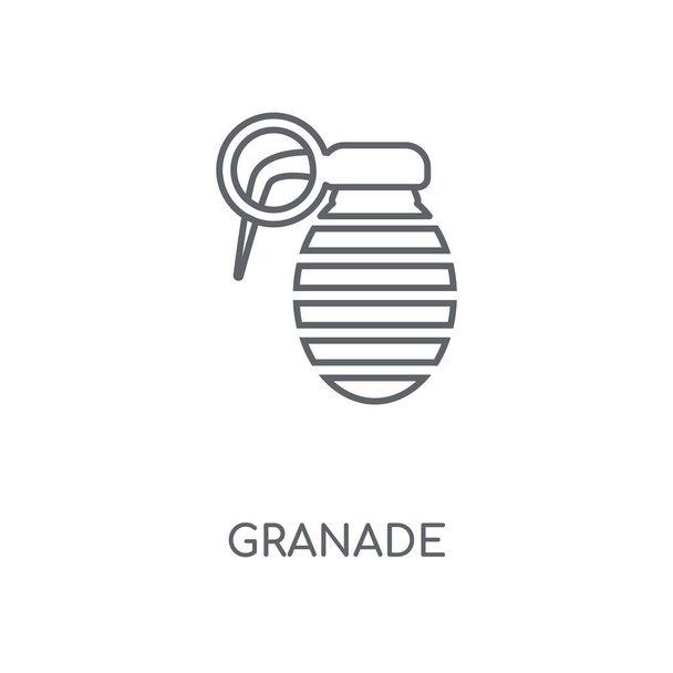 Granade lineáris ikonra. Granade stroke szimbólum koncepcióterv. Vékony grafikai elemek vektoros illusztráció, egy fehér háttér, eps 10 szerkezeti minta. - Vektor, kép