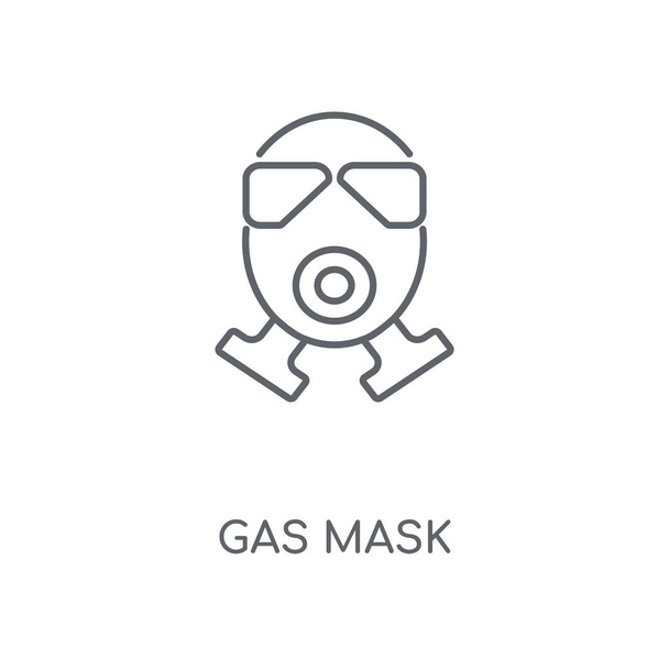 Gaz maskesi doğrusal simgesi. Gaz maskesi kavramı kontur sembolü tasarım. İnce grafik öğeleri illüstrasyon, beyaz bir arka plan, eps 10 anahat desen vektör. - Vektör, Görsel