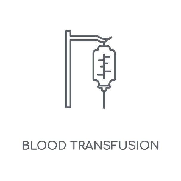 輸血線形アイコン。輸血ストローク シンボル デザインのコンセプト薄いグラフィック要素ベクトル イラスト、白い背景、eps 10 の概要パターン. - ベクター画像
