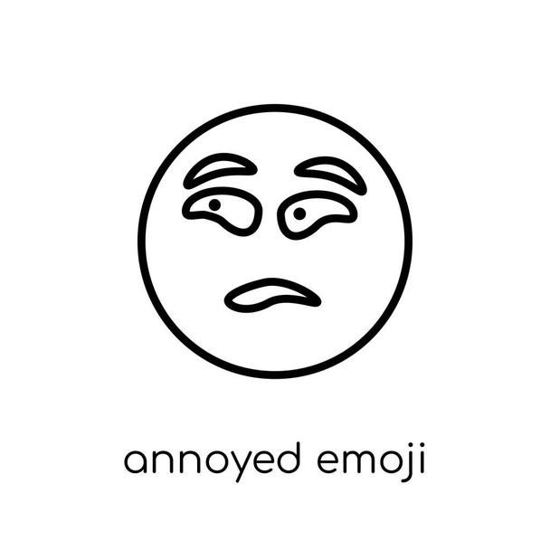 εικονίδιο ενοχλημένος emoji. Μοντέρνα σύγχρονη επίπεδη γραμμική διάνυσμα ενοχλημένος emoji εικονίδιο στο λευκό φόντο από λεπτή γραμμή Emoji συλλογή, εικονογράφηση διάνυσμα διάρθρωσης - Διάνυσμα, εικόνα