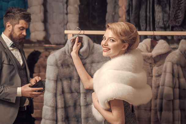 fur coat fashion. - Фото, изображение