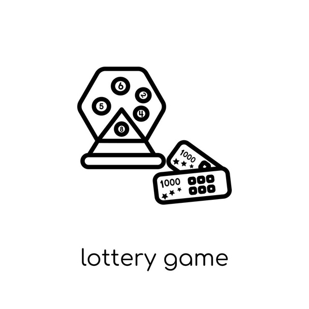 loterij spel pictogram. Trendy moderne vlakke lineaire vector loterij spel icoon op een witte achtergrond van dunne lijn Arcade collectie, overzicht vectorillustratie - Vector, afbeelding