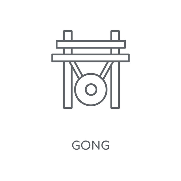 Gong linear icon. Gong concept stroke symbol design. Thin graphic elements vector illustration, outline pattern on a white background, eps 10. - Vector, Image